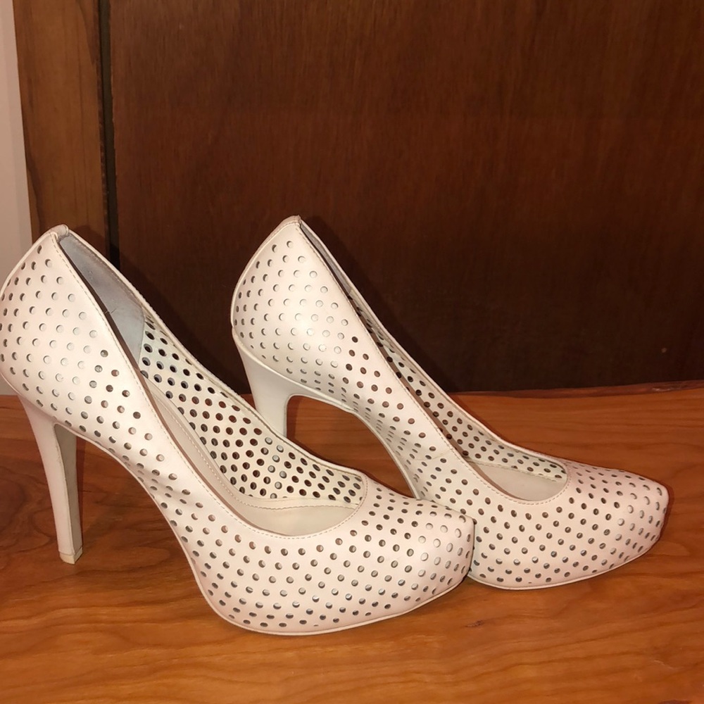 BCBG White Heels